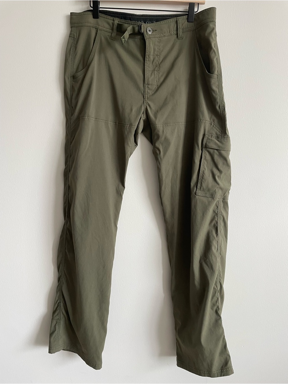 Prana stretch zion hiking pants olive green gorpcore soft utility 34x32